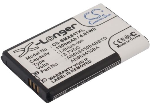 Picture of Battery Replacement Samsung AB663450BA AB663450BABSTD for Rugby II Rugby II A847