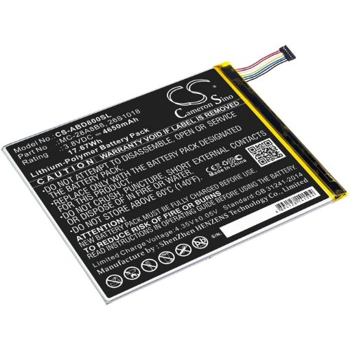 Picture of Battery Replacement Amazon 26S1018 58-000161 MC-28A8B8 for Kindle Fire HD 8 PR53DC