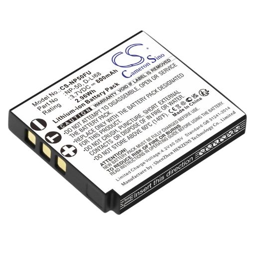 Pentax D-LI68 Battery Replacement for OptioA36 OptioS10 - 1