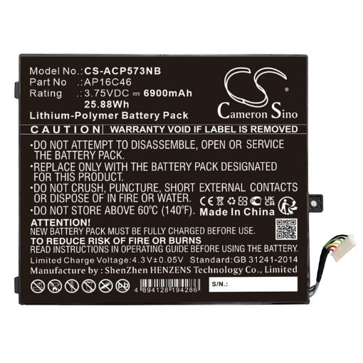 Battery Replacement Acer AP16C46 KT.00204.004 for Aspire E5-573 - 1