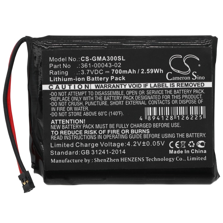 Battery Replacement Garmin 3610004302 for 0100169000 Approach G30