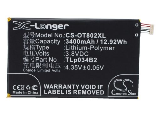 Picture of Battery Replacement Tcl TLp034B1 TLp034B2 for N3Y910T Y910