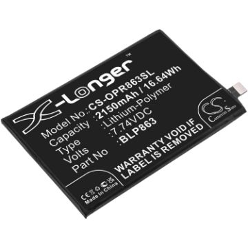 Replacement Battery Oppo BLP863 for CPH2235 Reno6 - 1