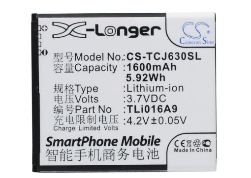 Replacement Battery Tcl TLi016A9 for J600T J630T - 1