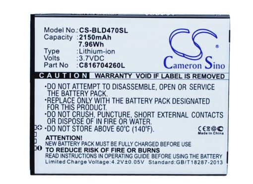 Battery Replacement Blu C816704260L for D470 D470L - 1