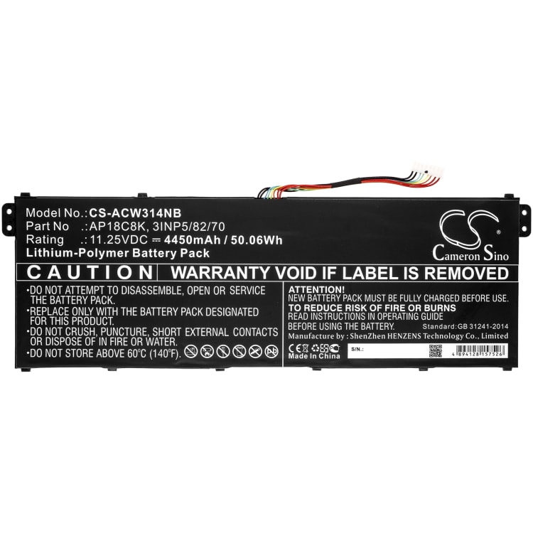 Green Cell AP18C4K AP18C8K Batteria per Acer Aspire 3 A315-23 5 A514-54 A515-57 Swift 1 SF114-34 3 SF314-42 Portatile (4350mAh 11.55V Nero) AP18C4K AP18C8K