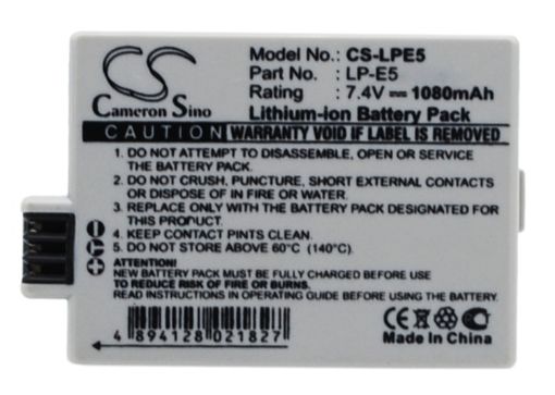 Canon LC-E5 LP-E5 Battery Replacement for EOS 1000D 450D - 1