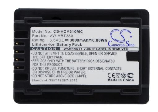 Panasonic VW-VBT190 Battery Replacement for HC-250EB HC-550EB - 1