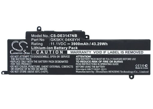 Battery Replacement Dell 04K8YH 092NCT 0GK5KY 0WF28 451-BBKK 451-BBPG 4K8YH 92NCT CK5KY GK5KY P20T P20T003 - 1