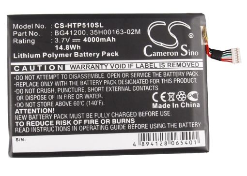 Battery Replacement for HTC 35H00163-00M 35H00163-00P 35H00163-02M BG41200 - 1