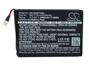 Battery Replacement Acer BAT-715(1ICP5/60/80) KT.00103.001 for Iconia B1-A71 - 1