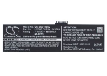 Replacement Battery Dell 0VJF0X HXFHF VJF0X for Pro11i-2501BLK V11P7130 - 1